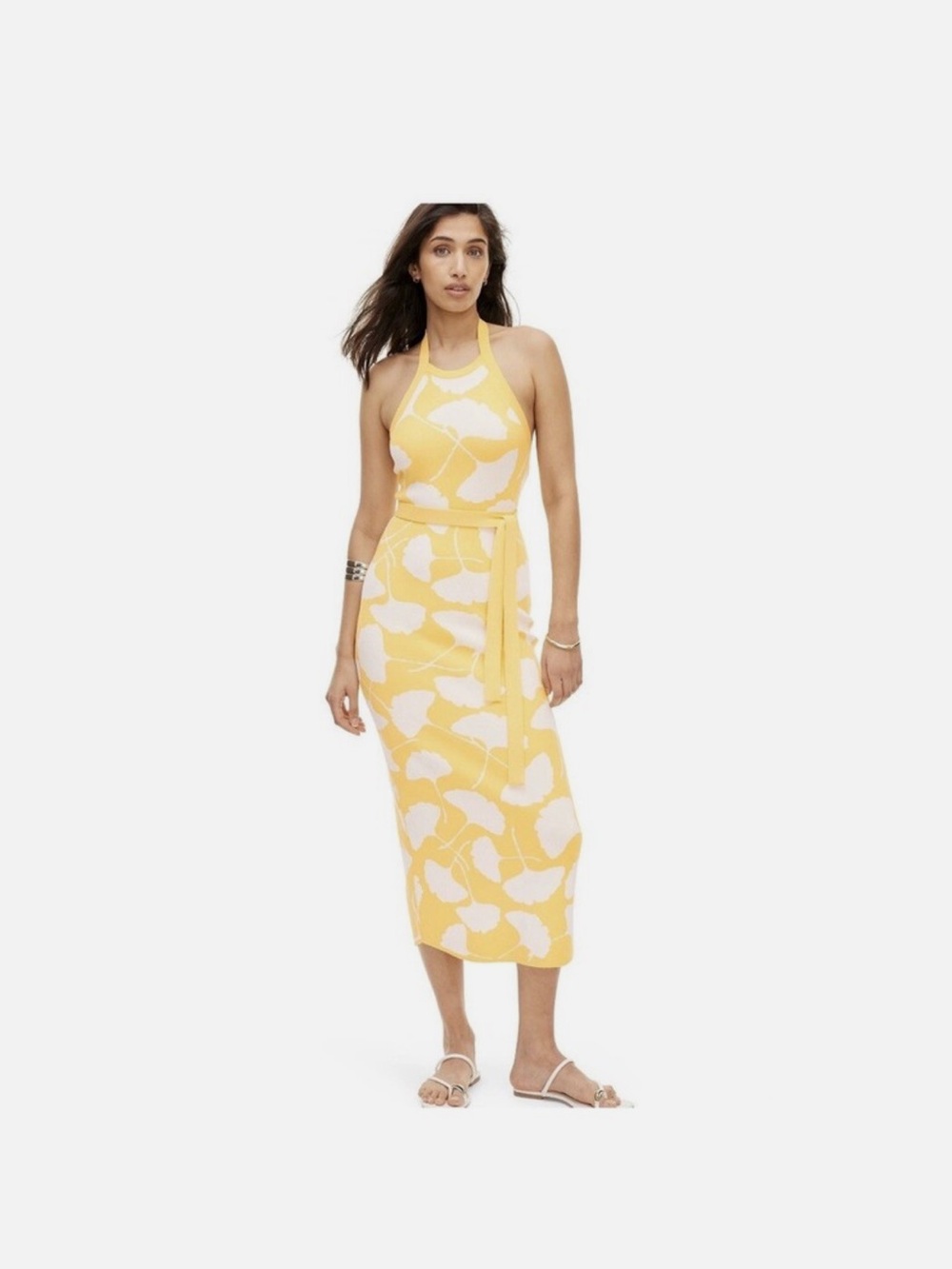 Target Yellow and White Halter Midi Dress